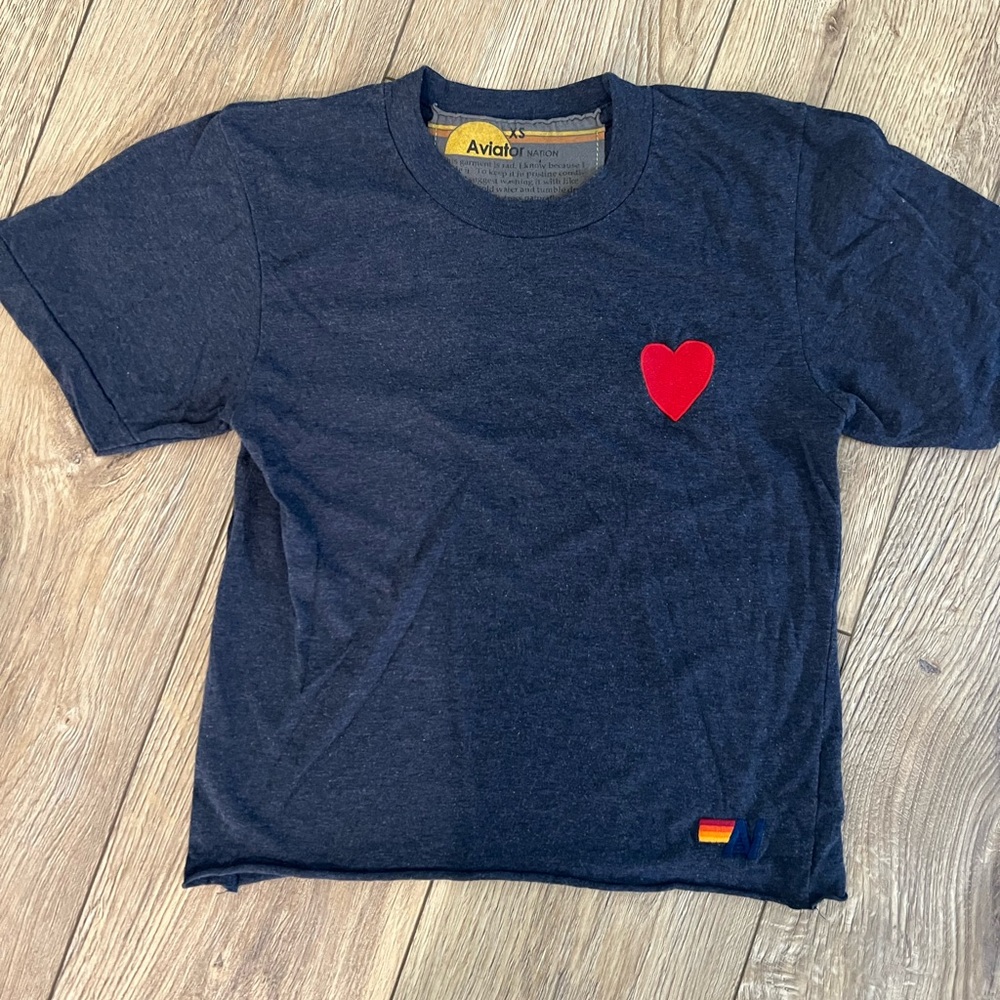 Aviator Nation Blue and Red Short Sleeve Tee